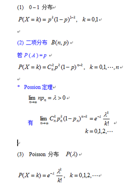 2019考研数学概率公式：随机变量及其分布